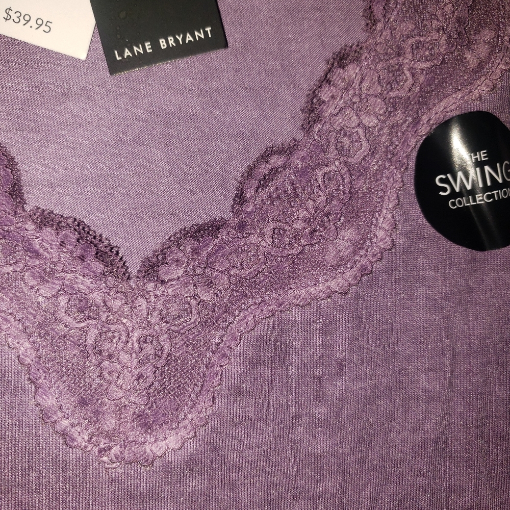 Plus Size 4X New Purple Lane Bryant Swing Shirt Top 26 28 - Picture 4 of 5